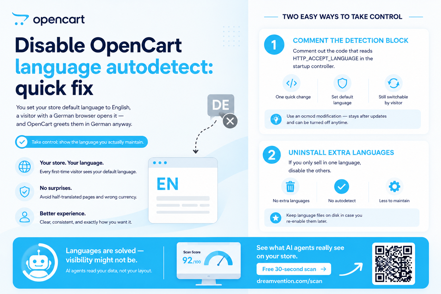 Disable OpenCart language autodetect: quick fix